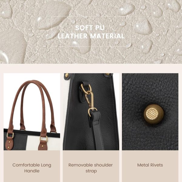 LOVEVOOK Laptop Bag for Women, 15.6 inch Laptop Tote Bag Vintage Work Bags - Image 5