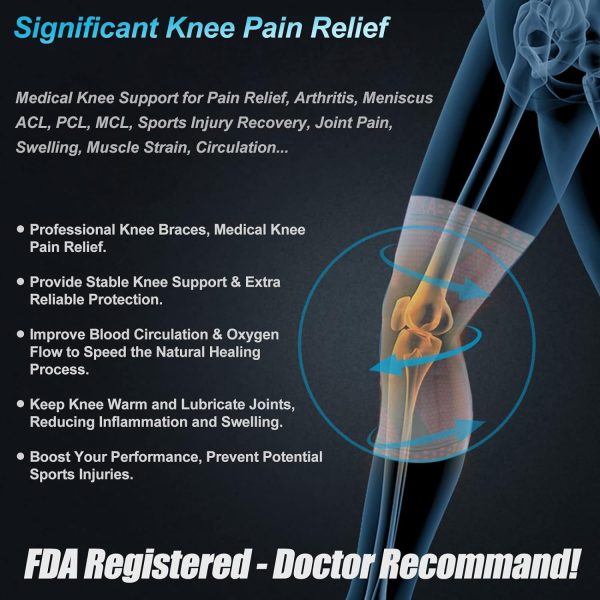 NEENCA Professional Knee Brace for Pain Relief, Medical Knee Support with - Image 4