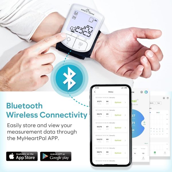 Easy@Home Wrist Blood Pressure Monitor: Easy@Home Bluetooth Smart Large - Image 4