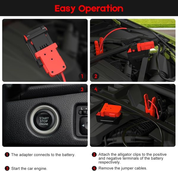 Jumper Cables for Milwaukee, Heavy Duty Booster Cables with Adapter for - Image 5