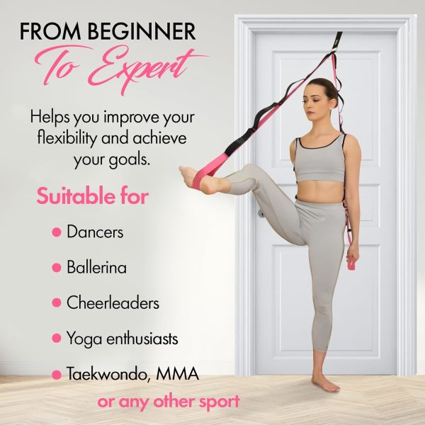 Yoga Strap with Loops and Door Anchor – Stretching Straps for Flexibility - Image 4