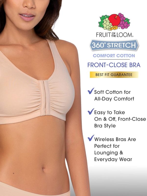 Fruit of the Loom Women's Front Close Sports Bra - Cotton Blend, Easy Fit & - Image 6