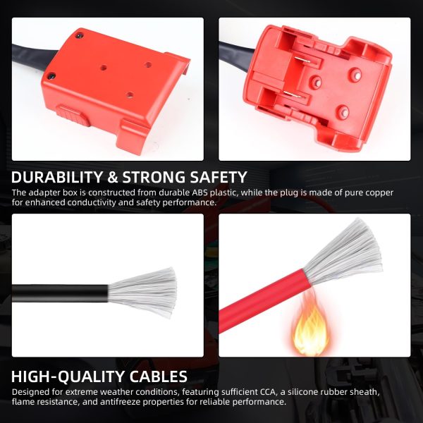 Jump Starter Cables with Adapter for Milwaukee 20V Batteries, 4.9FT 8AWG - Image 5