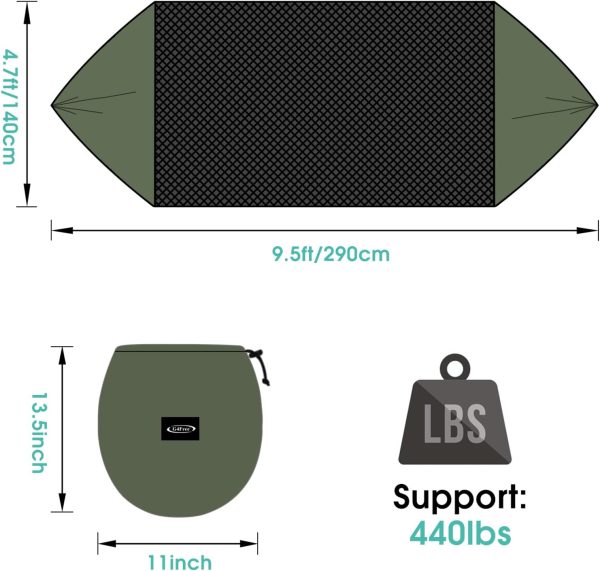 G4Free Large Camping Hammock with Mosquito Net 2 Person Pop-up Parachute - Image 5