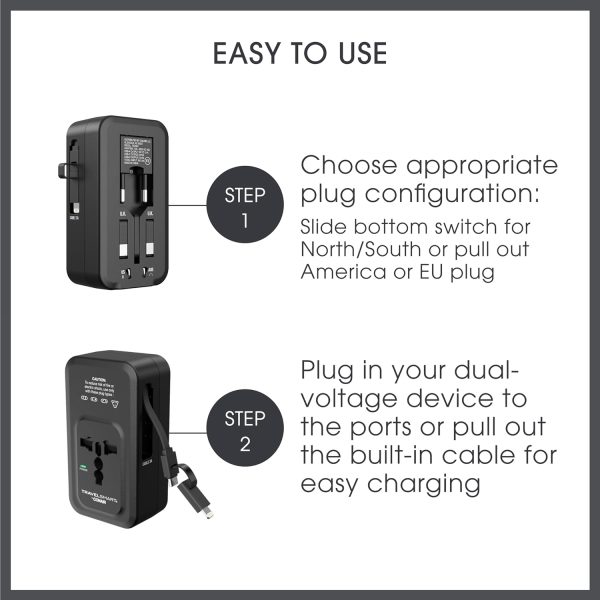 Conair Universal Travel Adapter - All-in-One European and Worldwide Travel - Image 3