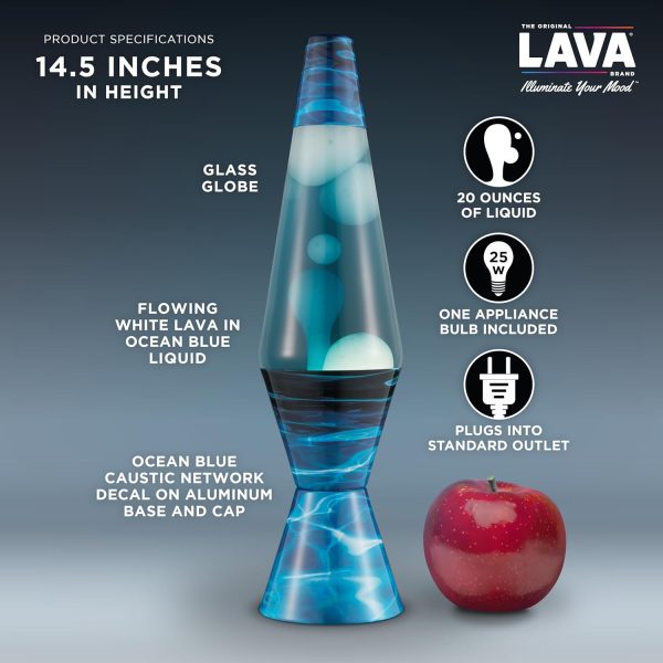 LAVA® Lamp - 14.5" Night Swim - The Original Motion Light - White Wax and - Image 4