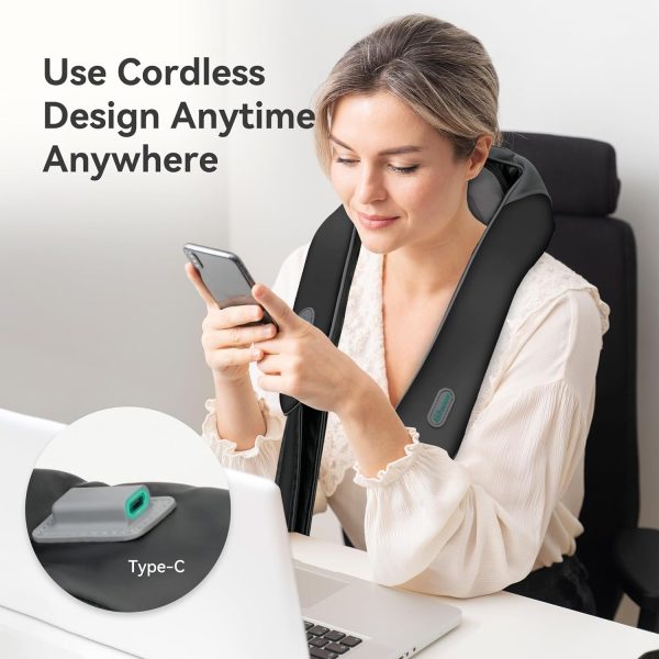 Snailax Cordless Neck Shoulder Massager with Soothing Heat, Upgarded 4D - Image 4