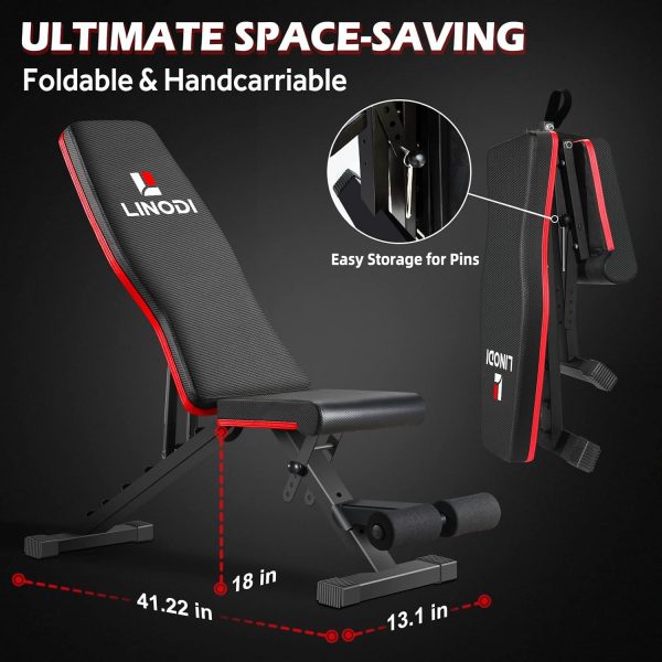 Weight Bench, Adjustable Strength Training Benches for Full Body Workout, - Image 3