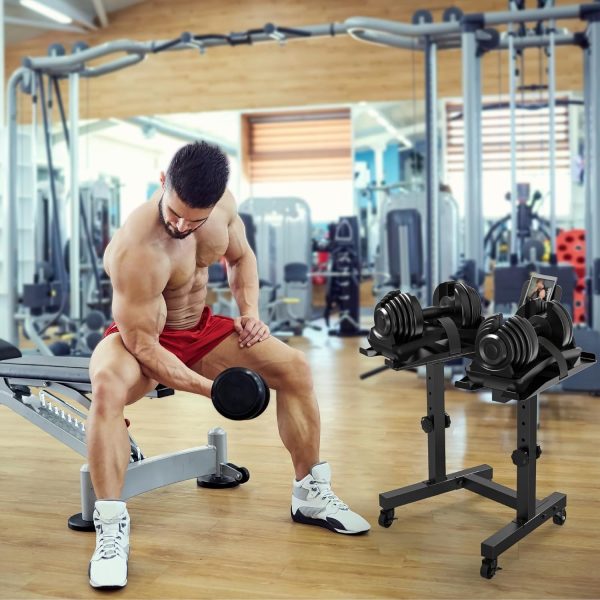 Uboway Adjustable Dumbbell Stand- Dumbbell Rack with 4 Level Height - Image 7
