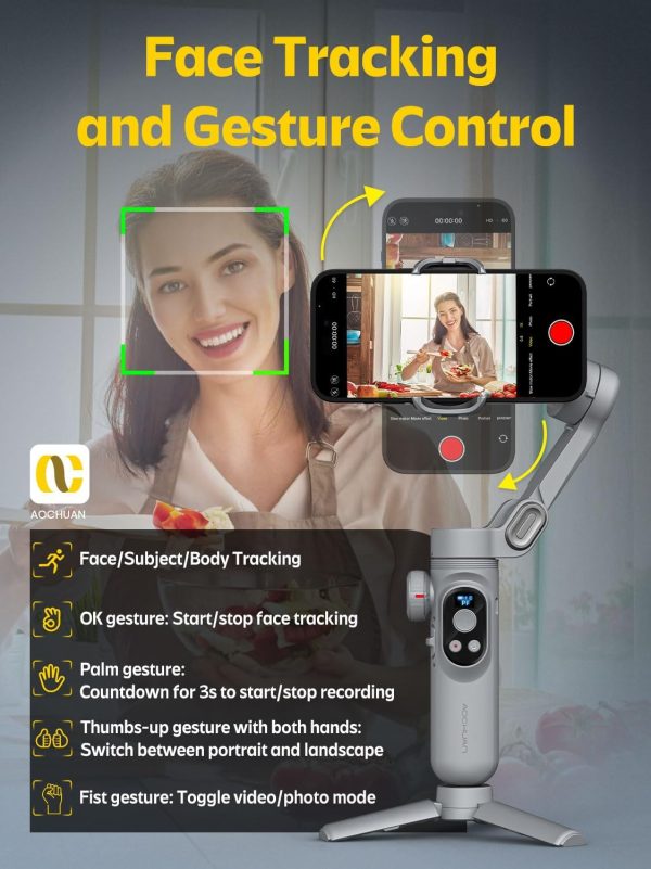 Professional Gimbal Stabilizer for Smartphone w/Wireless Charging OLED - Image 7