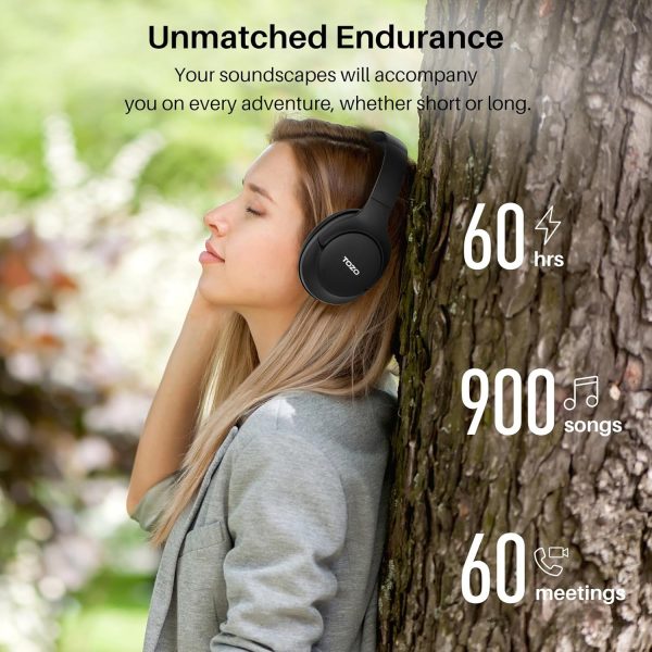 TOZO HT2 Hybrid Active Noise Cancelling Headphones, Wireless Over Ear - Image 5