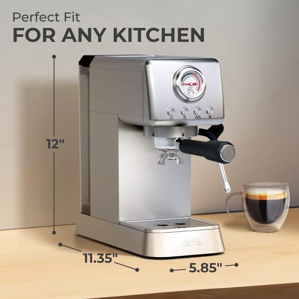 Kaffe 20 Bar Espresso Machine w/Premium Accesories & Milk Frothing Steamer - Image 6