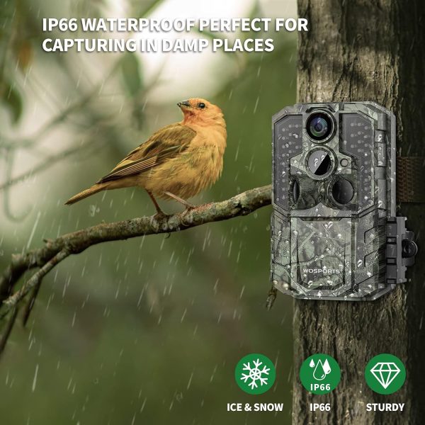 WOSPORTS Trail Camera,48MP 4K 0.2S Trigger Motion Activated,Game Hunting - Image 4