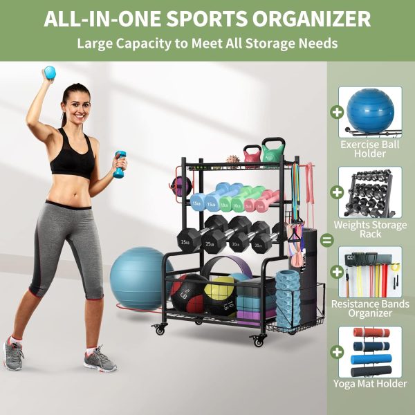 Weight Rack for Dumbbells, Dumbbell Rack Home Gym Storage Stand for Yoga - Image 2