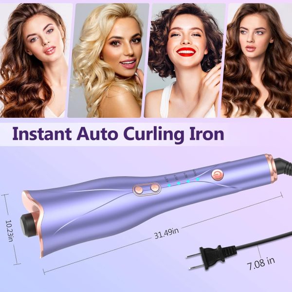 Automatic Curling Iron, Hair Curler Wand with 4 Temp Up to 430℉& Timer & - Image 7