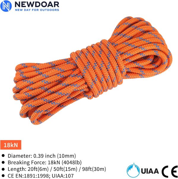 NewDoar Static Climbing Rope 10mm Accessory Cord Rope,for Arborist Tree, - Image 2