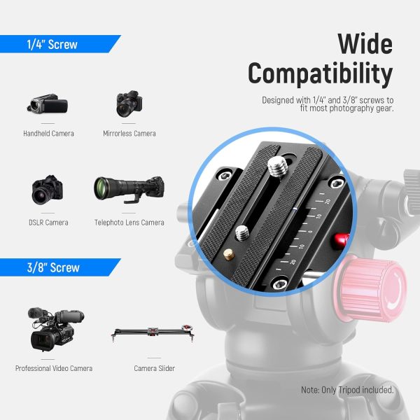 NEEWER 79"/200cm Video Tripod, Heavy Duty Aluminum Alloy Camera Tripod - Image 8