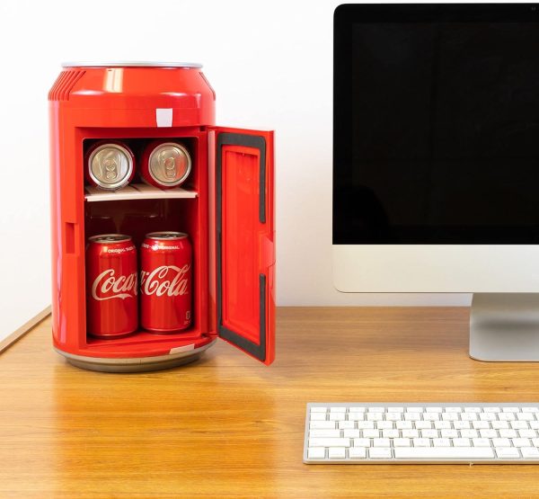Coca-Cola Mini Fridge for Bedroom Skincare Office Small Refrigerator 8 Can - Image 3