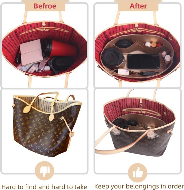 Purse Organizer Insert For Handbags, Tote Bag Organizer Insert, Silk Smooth - Image 3