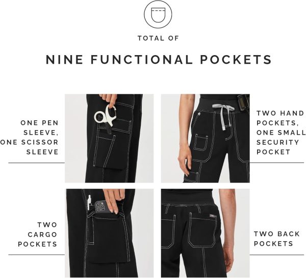 FIGS Yendi High Waisted Cargo Jogger Scrub Pants for Women — High Rise, - Image 6