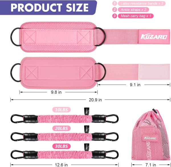 Ankle Resistance Bands with Cuffs, Ankle Bands for Working Out, Ankle - Image 6