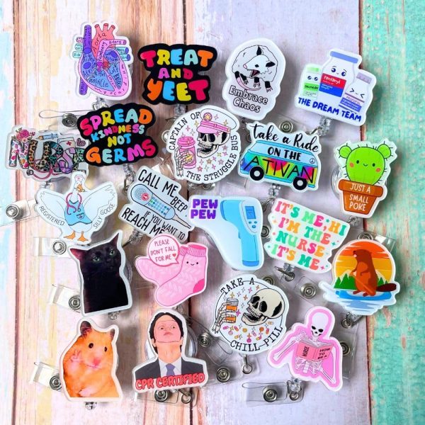 20PC Funny Cute Nurse Badge Reels Bulk Pack Retractable Clip Holder Nurses - Image 4