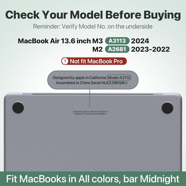 Compatible for MacBook Air 13.6 inch Case M3 M2 2024-2022 Release Model - Image 2