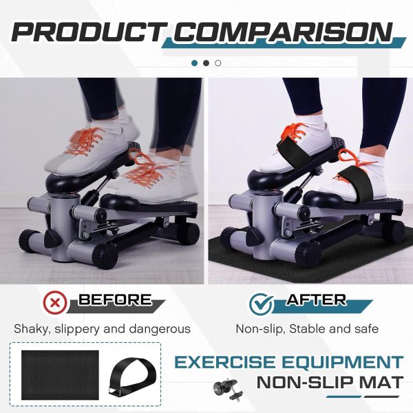 Thick Elliptical Mat with 4 Pcs ellipse pedal straps for Under Desk - Image 2