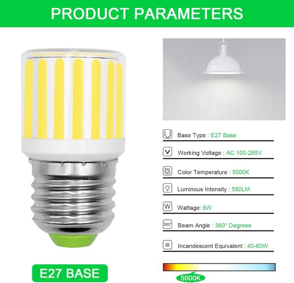 KEI D34L LED Refrigerator Light Bulb 6W 40-60W Equivalent, Waterproof - Image 2