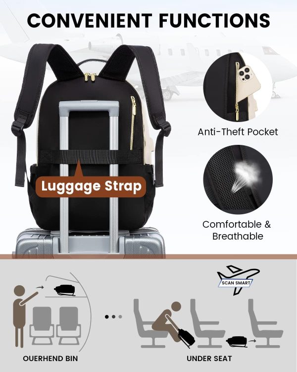 LOVEVOOK Laptop Backpack for Women, 15.6 Inch Backpack Purse, Fashion - Image 4