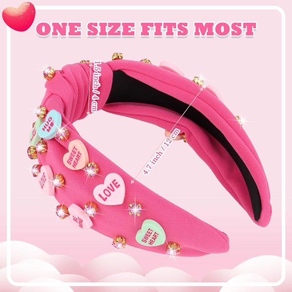 YARIEW Valentines Day Headbands for Women Love Sweet Heart Headband Hot - Image 3