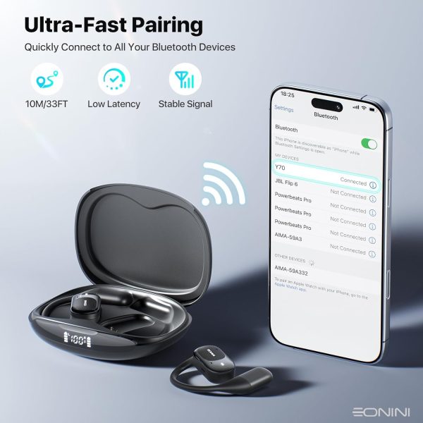 Open Ear Headphones Wireless Bluetooth 5.3 Earbuds, 40H Playtime with - Image 7