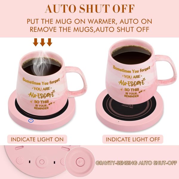 Coffee Mug Warmer & You are Awesome Mug Set, Coffee Gifts Set for Women - Image 6
