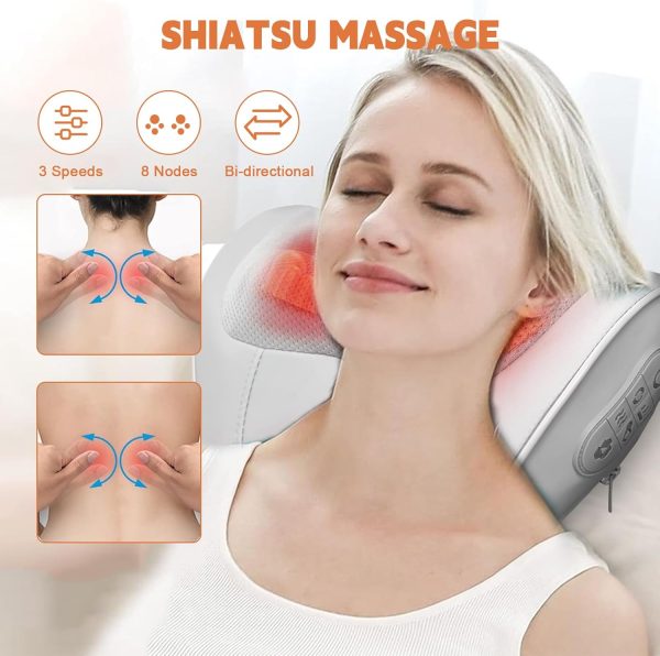 Neck Massager Pillow with Heat for Pain Relief Deep Tissue, Neck Stretcher - Image 3