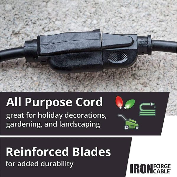 Iron Forge Cable Weatherproof Outdoor Extension Cord 25 ft, 16/3 SJTW Heavy - Image 6