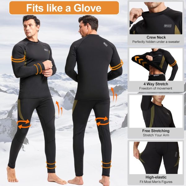 romision Thermal Underwear for Men Long Johns Fleece Lined Hunting Gear - Image 6