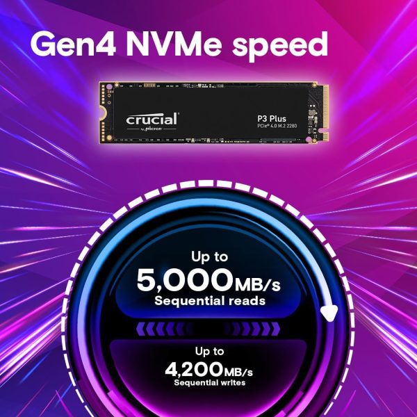 Crucial P3 Plus 1TB PCIe Gen4 3D NAND NVMe M.2 SSD, up to 5000MB/s - - Image 2