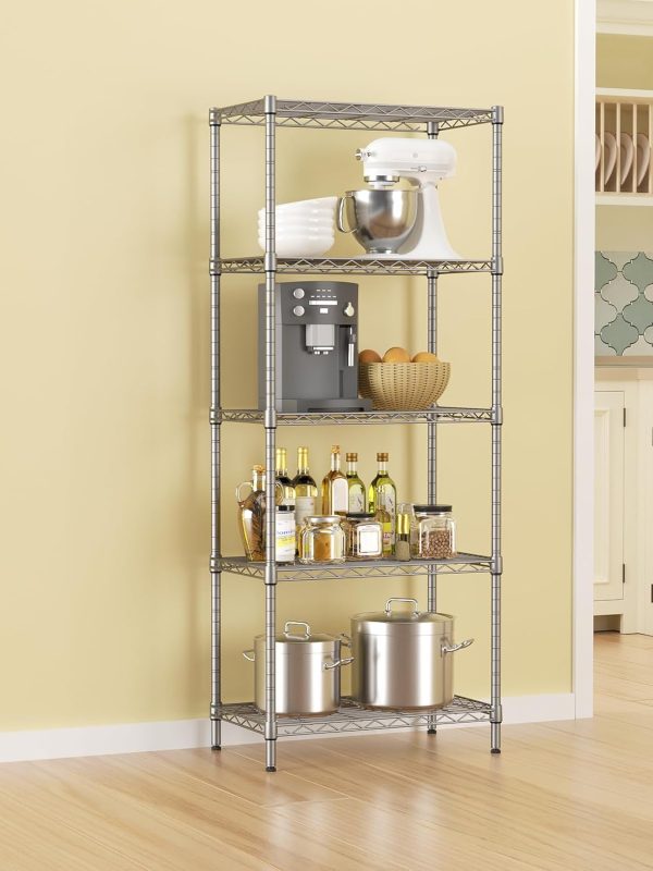 SINGAYE 5 Shelves Storage Shelf Wire Shelf Adjustable Storage Shelving - Image 2