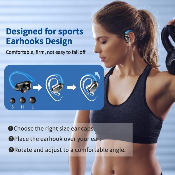 Wireless Earbuds, 2025 Bluetooth 5.4 Headphones Sport, Bluetooth Earbuds - Image 3