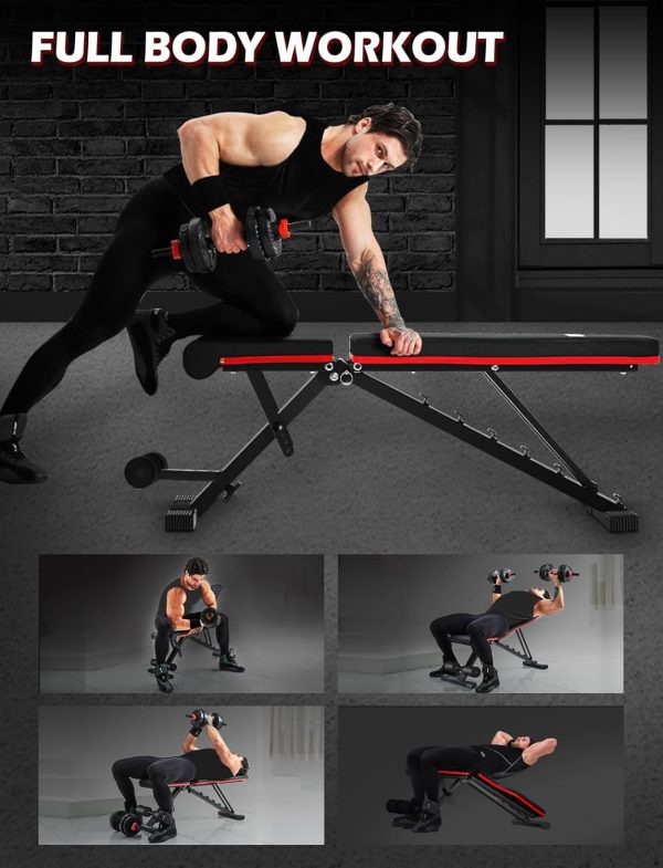 Weight Bench, Adjustable Strength Training Benches for Full Body Workout, - Image 10