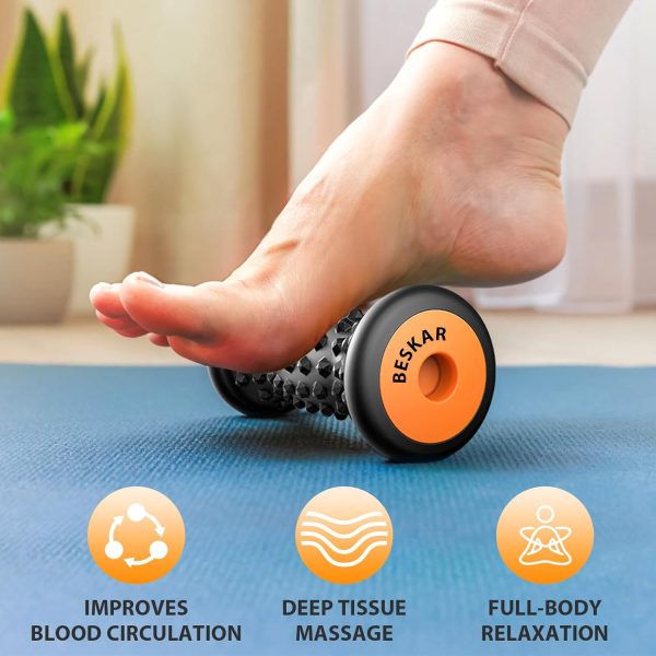 BESKAR Foot Massager Roller for Plantar Fasciitis Relief, Portable, Deep - Image 2