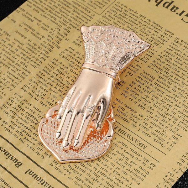 Vintage Lady’s Hand Shaped Book Clip Paper File Holder Metal Clips Office - Image 7