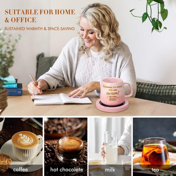 Coffee Mug Warmer & You are Awesome Mug Set, Coffee Gifts Set for Women - Image 5