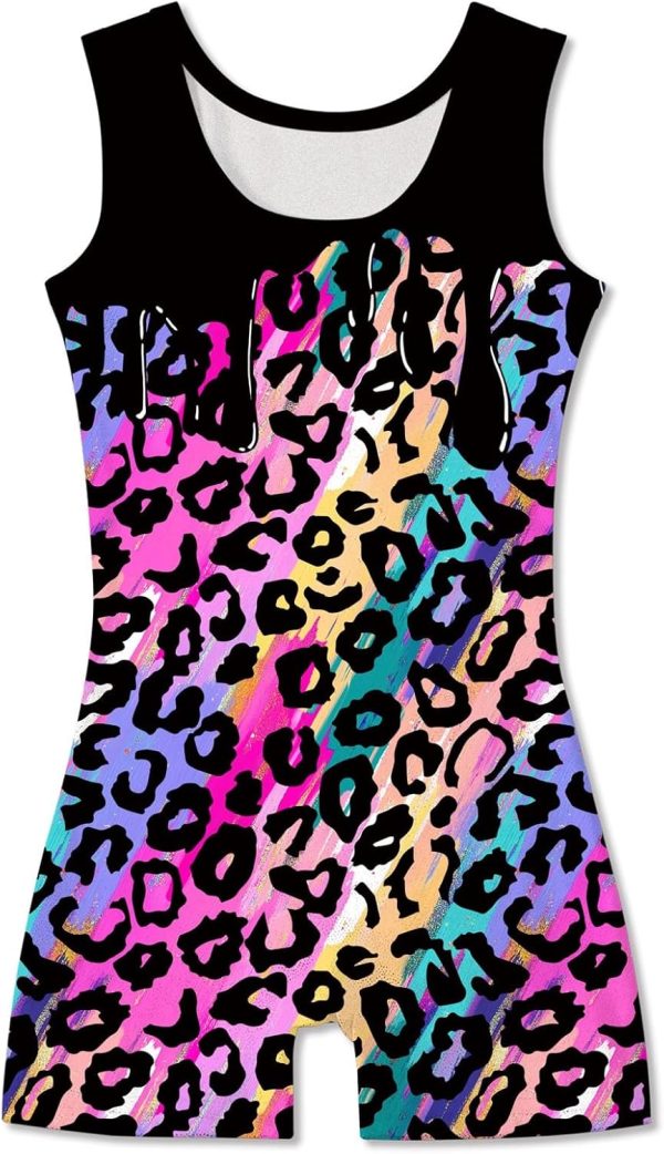 Vieille Gymnastics Leotards for Girls Sleeveless Sparkly Biketards Cute - Image 2