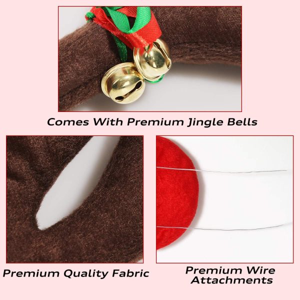 Premium Reindeer Car Kit Antlers, Nose, Tail- Rudolph Set Reindeer - Image 5