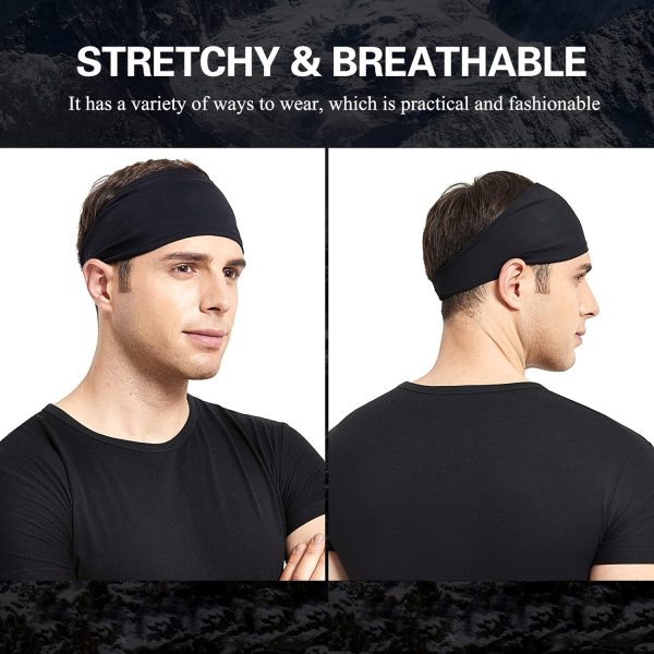 Mens Running Headband,5Pack,Mens Sweatband Sports Headband for - Image 4