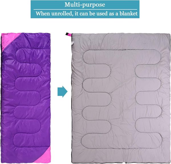 Camping Sleeping Bag for Adults Boys and Girls,Cold and Warm - Image 5