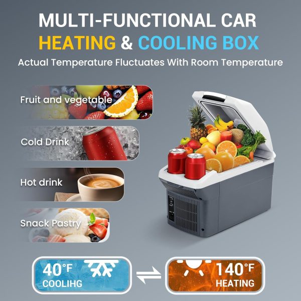 Car Refrigerator, 12V 8 Quart Portable Compact Cooler,9 Liter Capacity, - Image 5