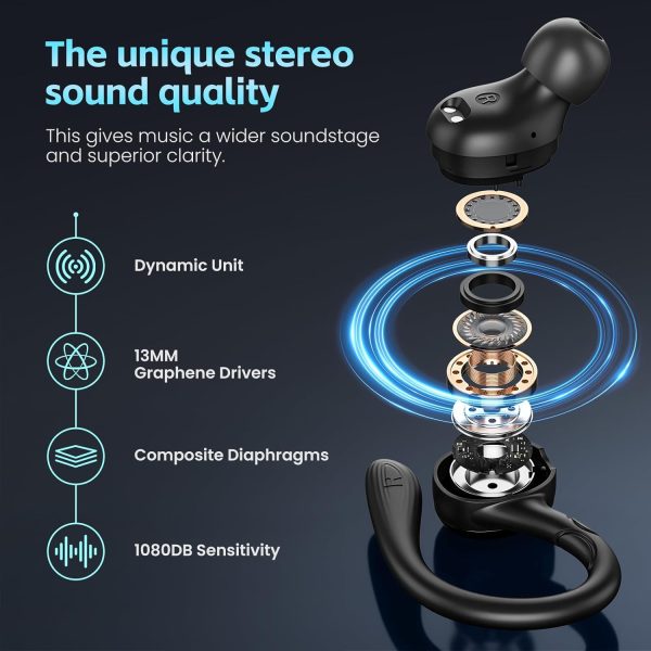Wireless Earbuds Bluetooth Headphones Sport, Bluetooth Earbuds Stereo Ear - Image 2