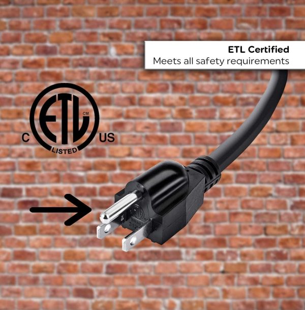 Extension Cord 6 Feet - 16 AWG SJTW Heavy Duty Power Cord - 3 Prong Cable - Image 7